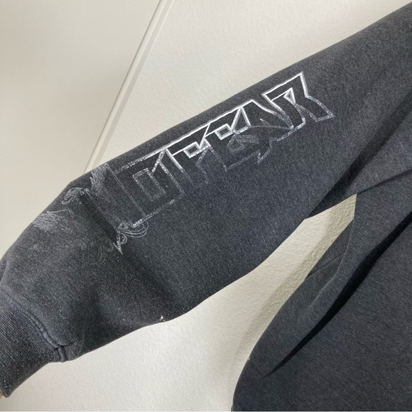 No Fear Hoodie Y2K Mens Medium Grunge Skate  Dark Gray Tribal - Picture 10 of 16